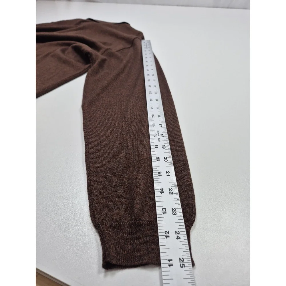 Versace Jeans Couture Wool Sweater Mens XL Brown Collared Knit Pullover VJC Logo